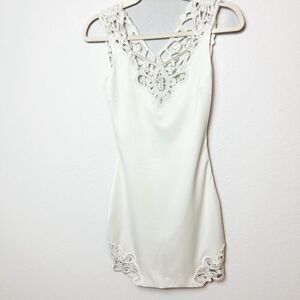 REVOLVE BRAND DRESS THE POPULATION Pearl White Cocktail Mini Dress Size XS